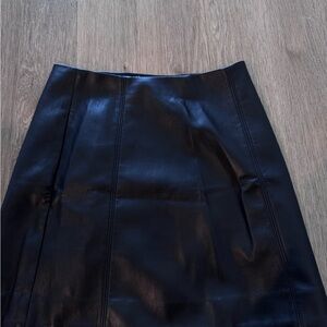 Babaton Black FAUX LEATHER Mini Skirt